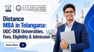 Distance MBA in Telangana 2026 with UGC-DEB universities, fees, eligibility and admission details